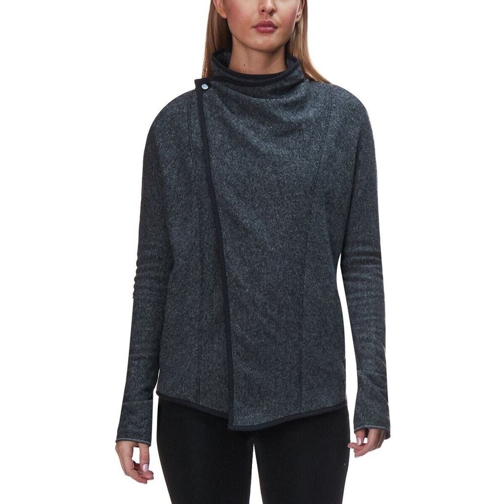 Mountain Hardwear Sweater Womens Small Gray Sarafin Wrap Jacket Wool Blend